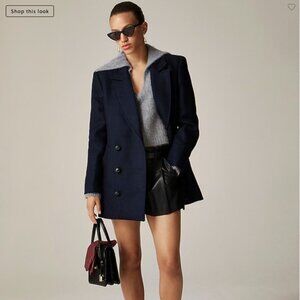 JCREW Petite Women's Wool Peacoat | Black | Size Petite Zero